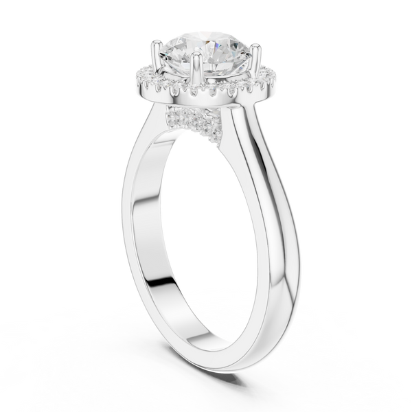 Red Clover Lab Grown Diamond Minimalist Bezel Ring