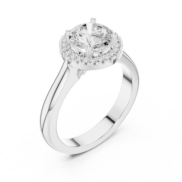 Red Clover Lab Grown Diamond Minimalist Bezel Ring