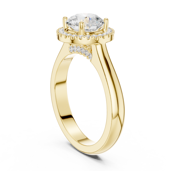 Red Clover Lab Grown Diamond Minimalist Bezel Ring