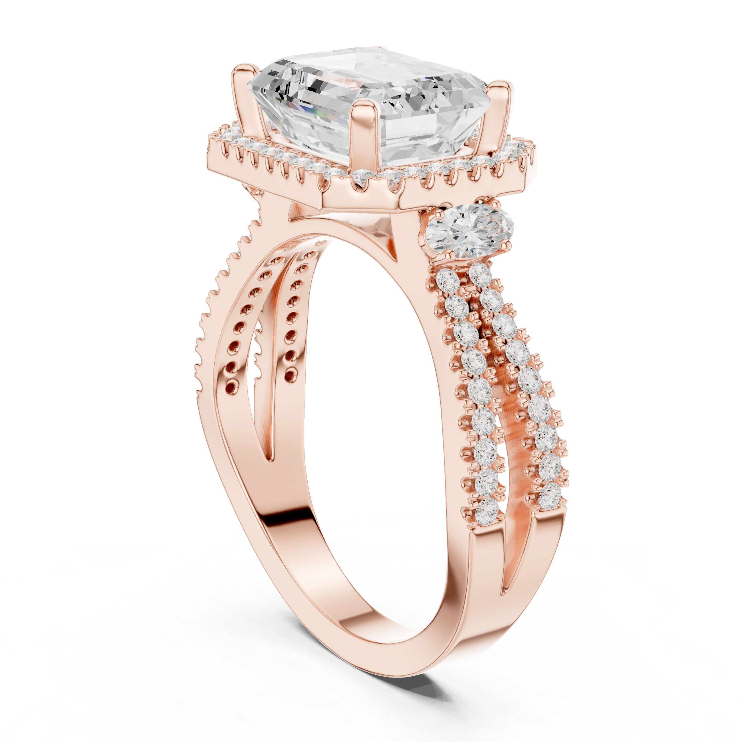 Night Shade Lab Grown Diamond Fluted Shank Ring
