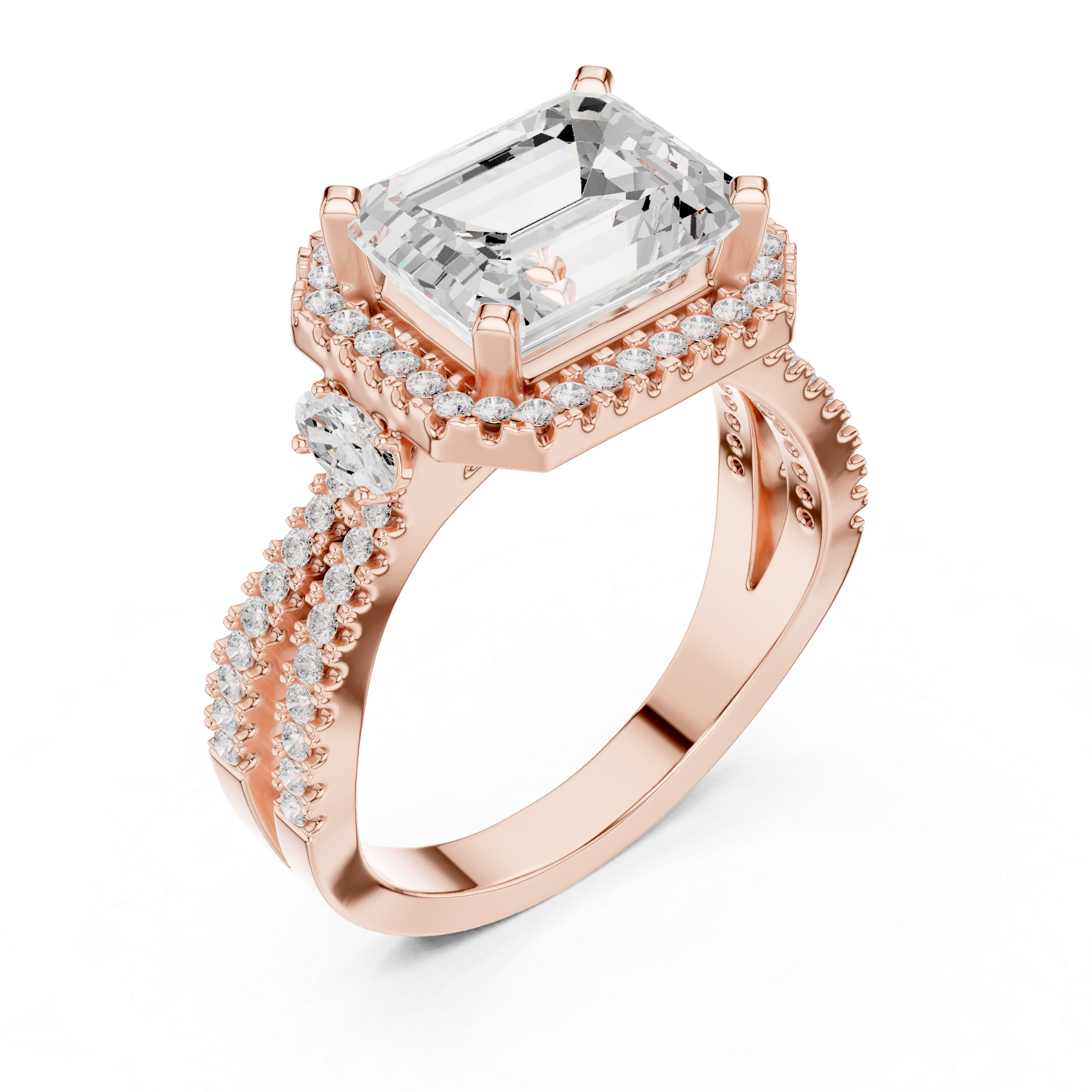 Night Shade Lab Grown Diamond Fluted Shank Ring