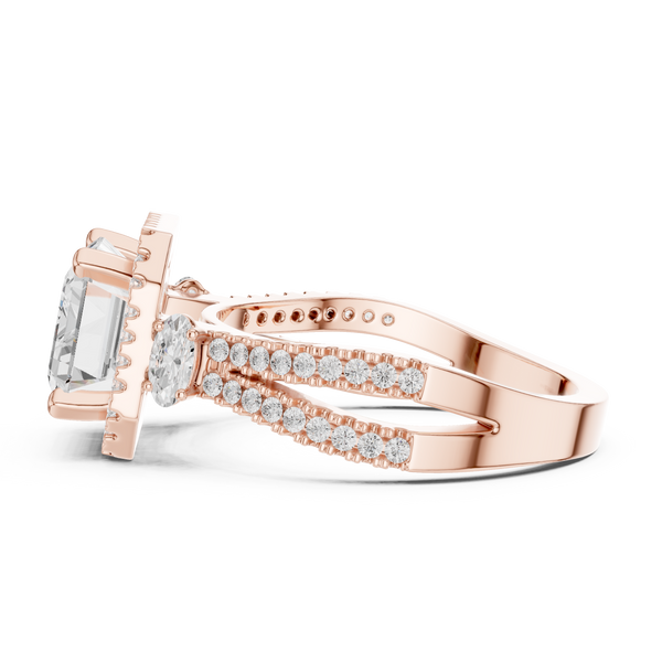 Night Shade Lab Grown Diamond Fluted Shank Ring