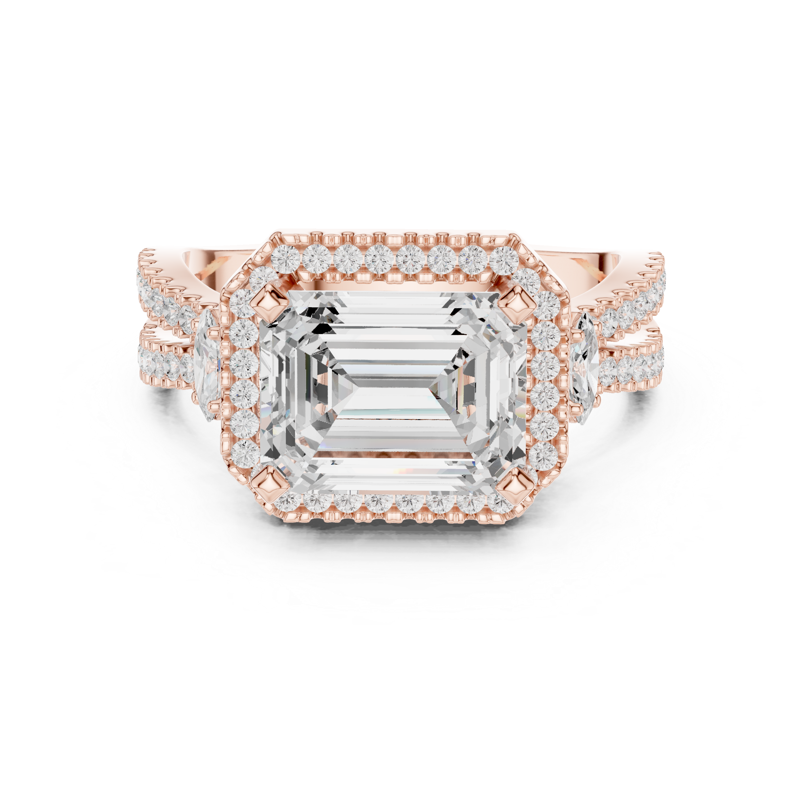 Night Shade Lab Grown Diamond Fluted Shank Ring