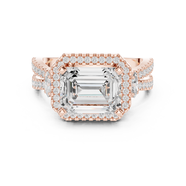 Night Shade Lab Grown Diamond Fluted Shank Ring
