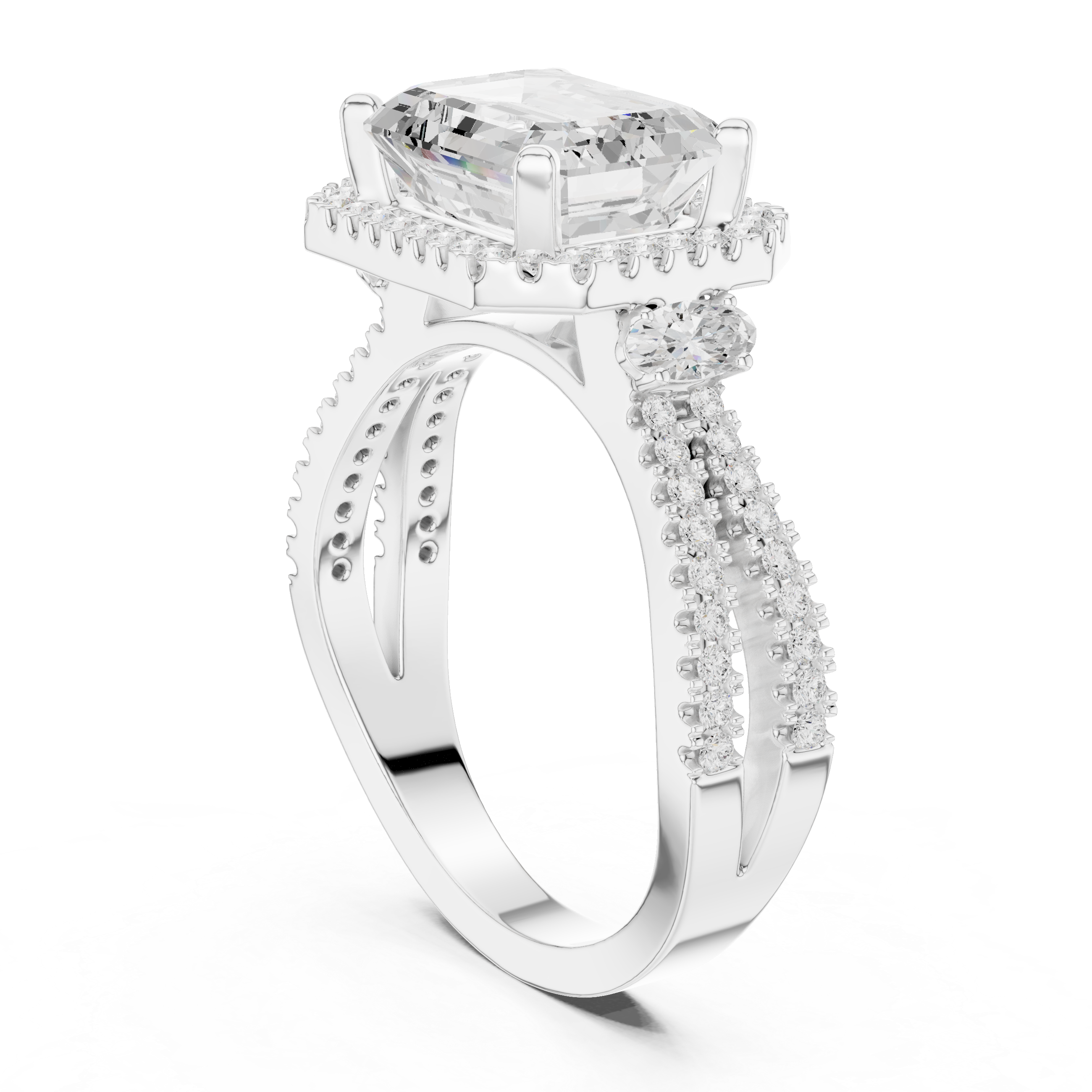 Night Shade Lab Grown Diamond Fluted Shank Ring