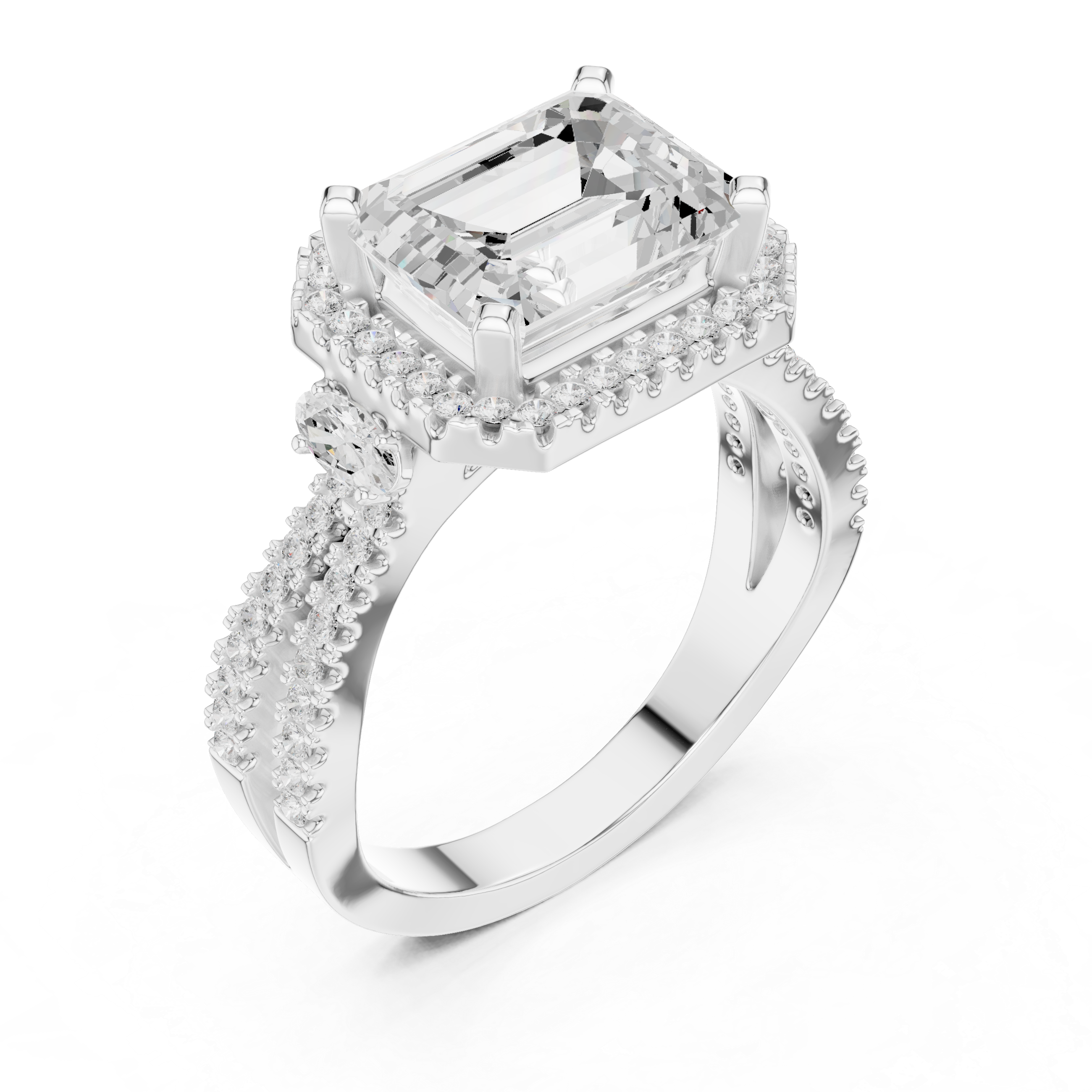 Night Shade Lab Grown Diamond Fluted Shank Ring