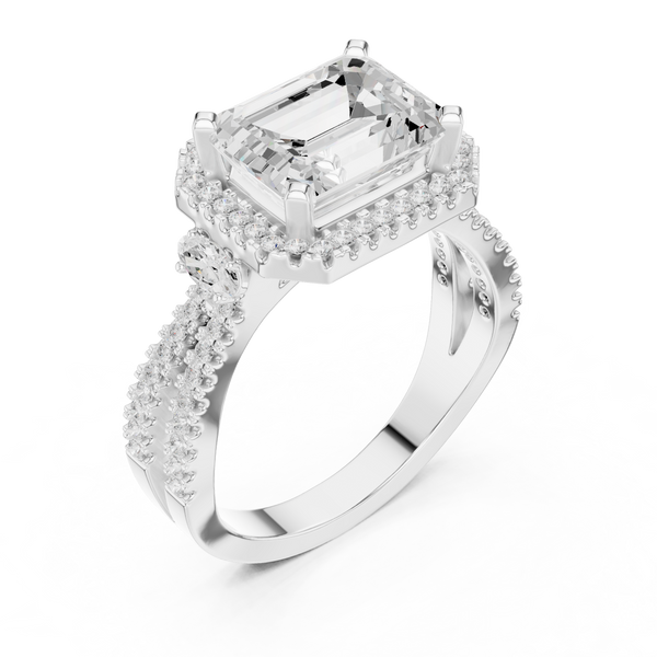 Night Shade Lab Grown Diamond Fluted Shank Ring