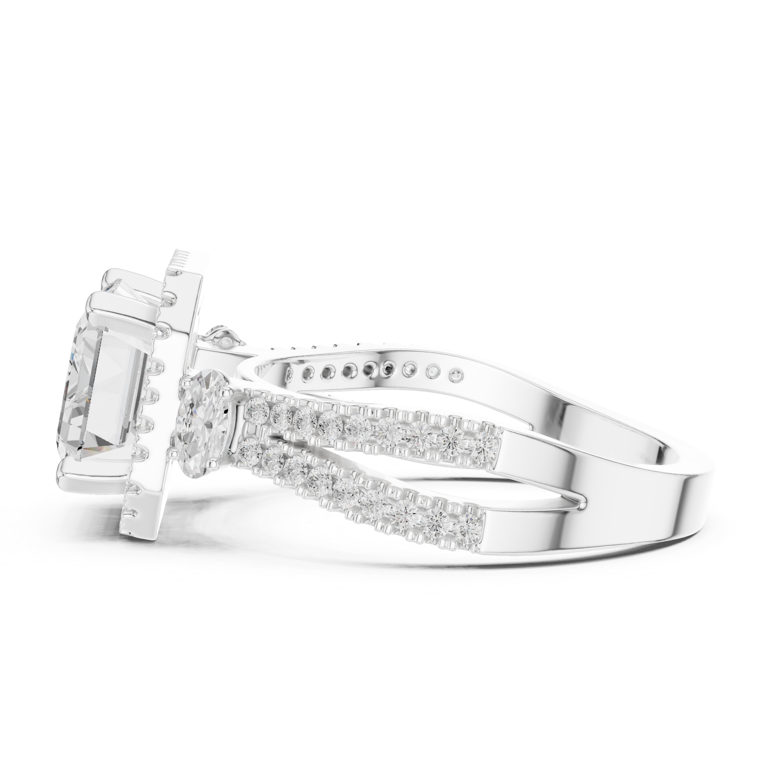 Night Shade Lab Grown Diamond Fluted Shank Ring