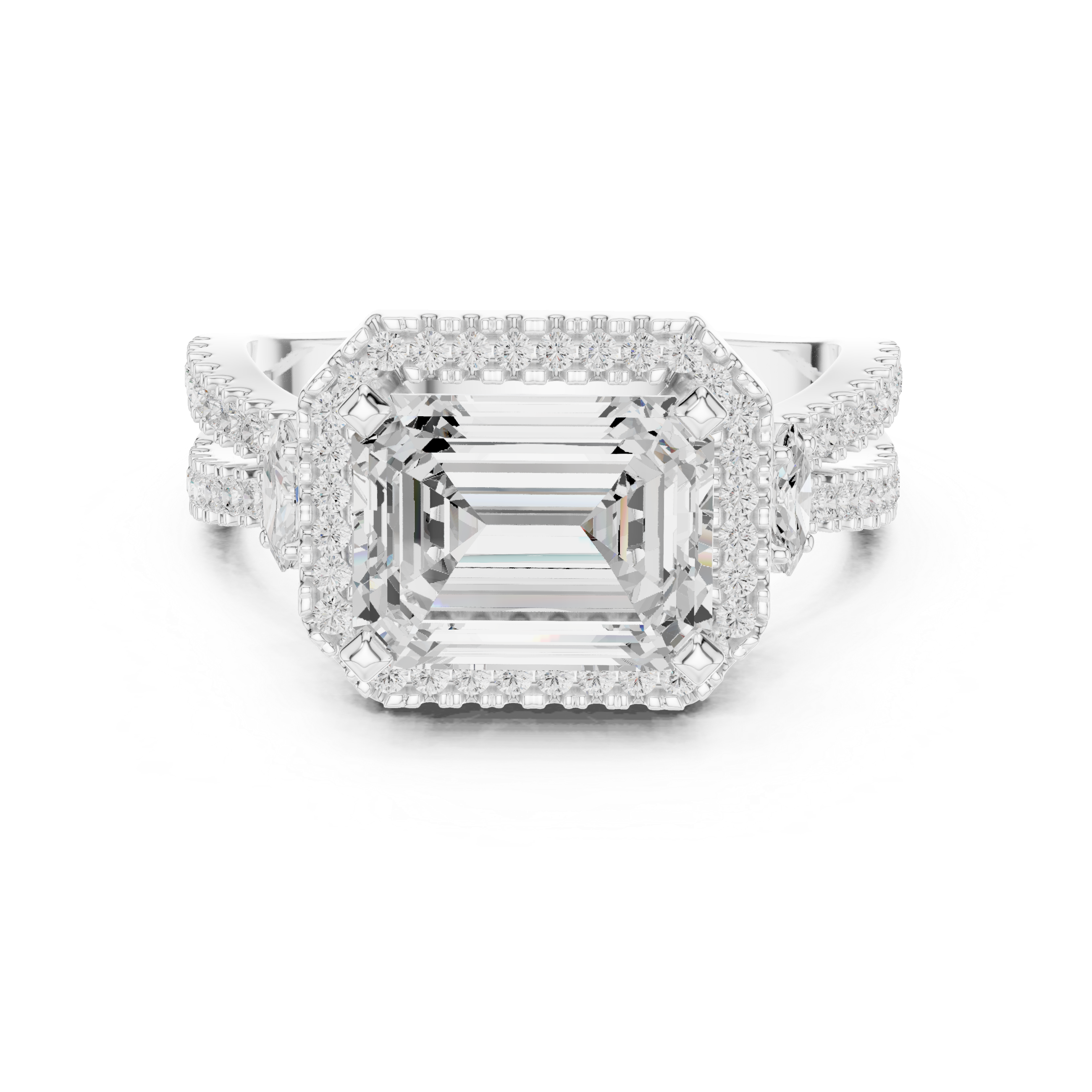 Night Shade Lab Grown Diamond Fluted Shank Ring