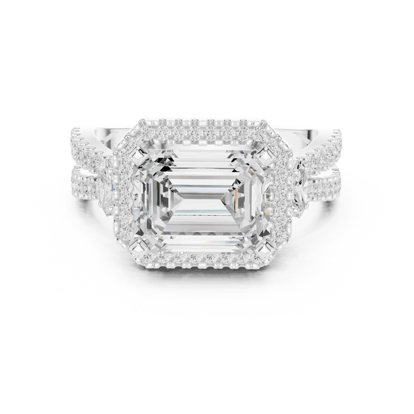 Night Shade Lab Grown Diamond Fluted Shank Ring