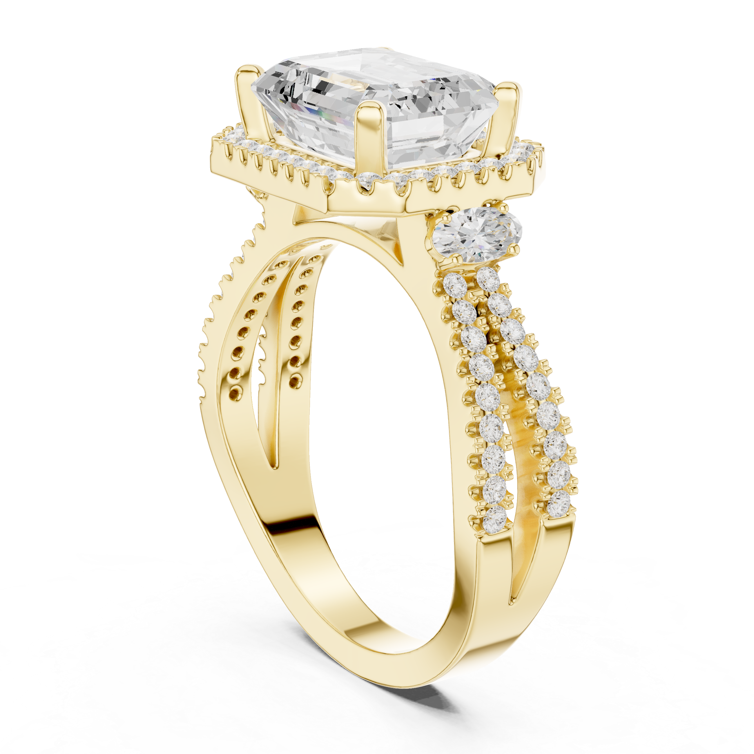Night Shade Lab Grown Diamond Fluted Shank Ring