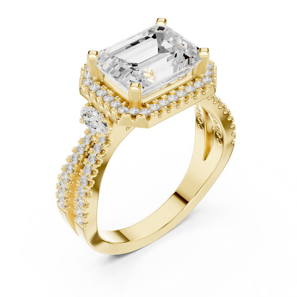Night Shade Lab Grown Diamond Fluted Shank Ring