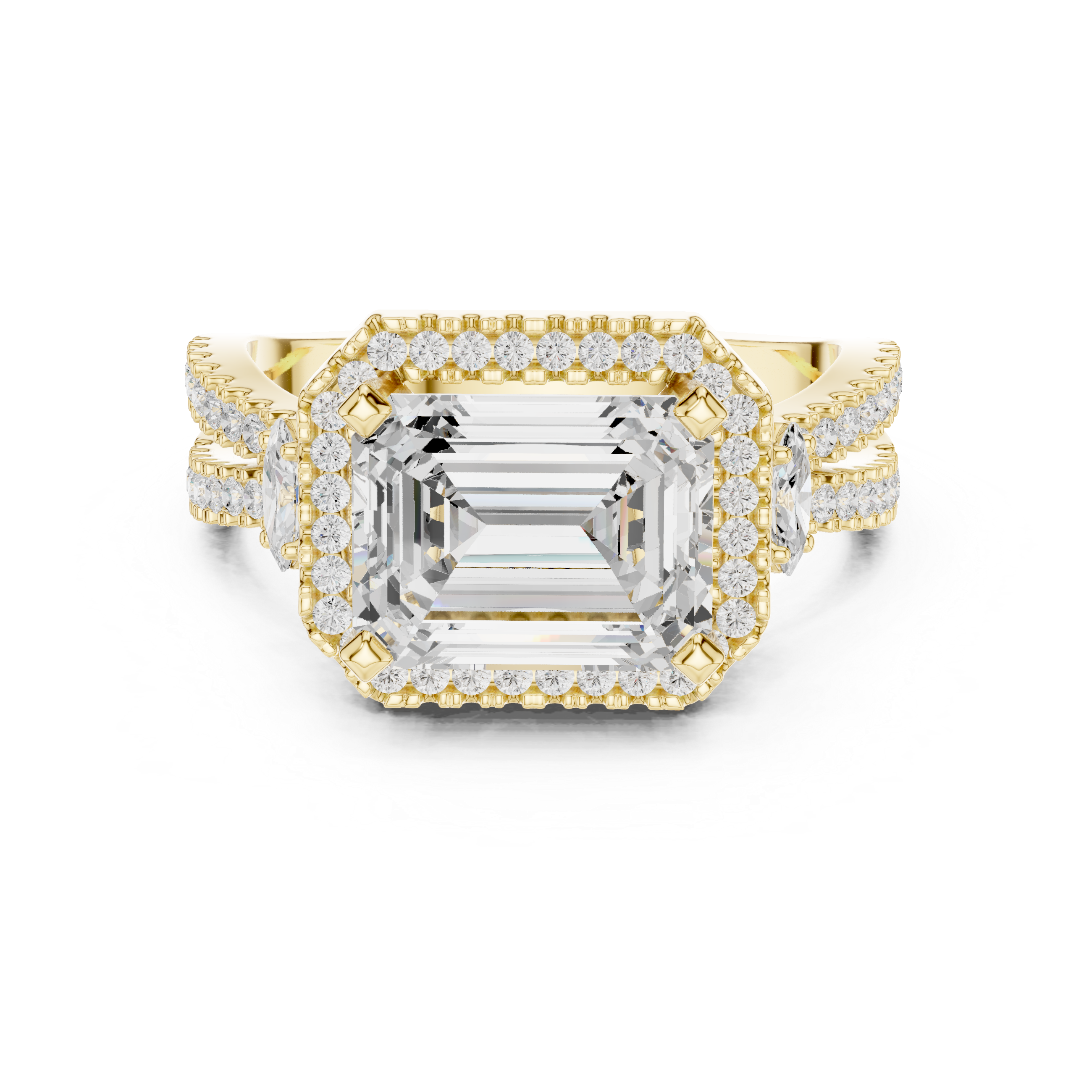 Night Shade Lab Grown Diamond Fluted Shank Ring