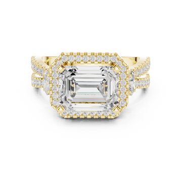 Night Shade Lab Grown Diamond Fluted Shank Ring