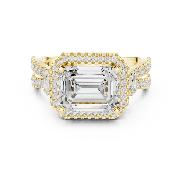 Night Shade Lab Grown Diamond Fluted Shank Ring