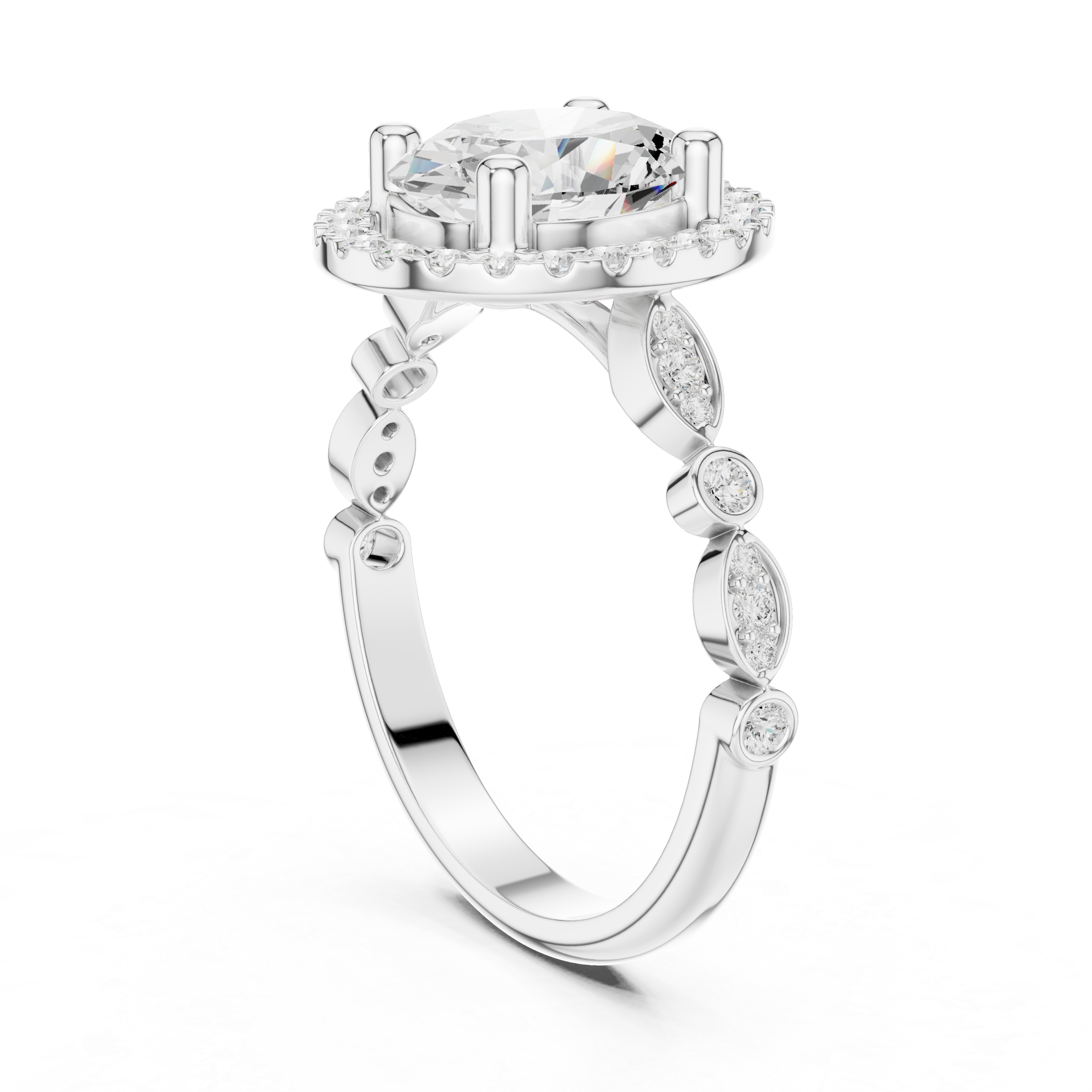 Barley Field Lab Grown Diamond V Shaped Ring