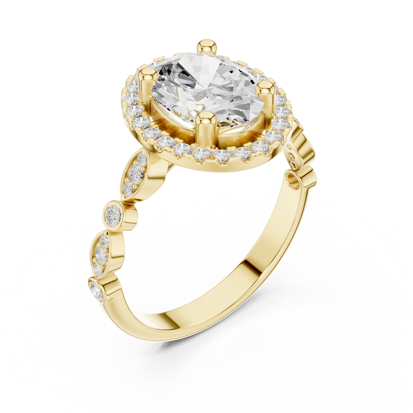 Barley Field Lab Grown Diamond V Shaped Ring
