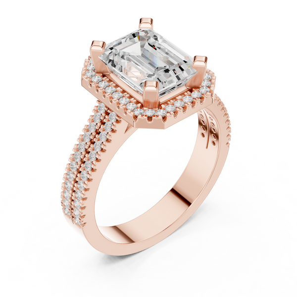 Golden Rod Lab Grown Diamond Ornate Scroll Ring