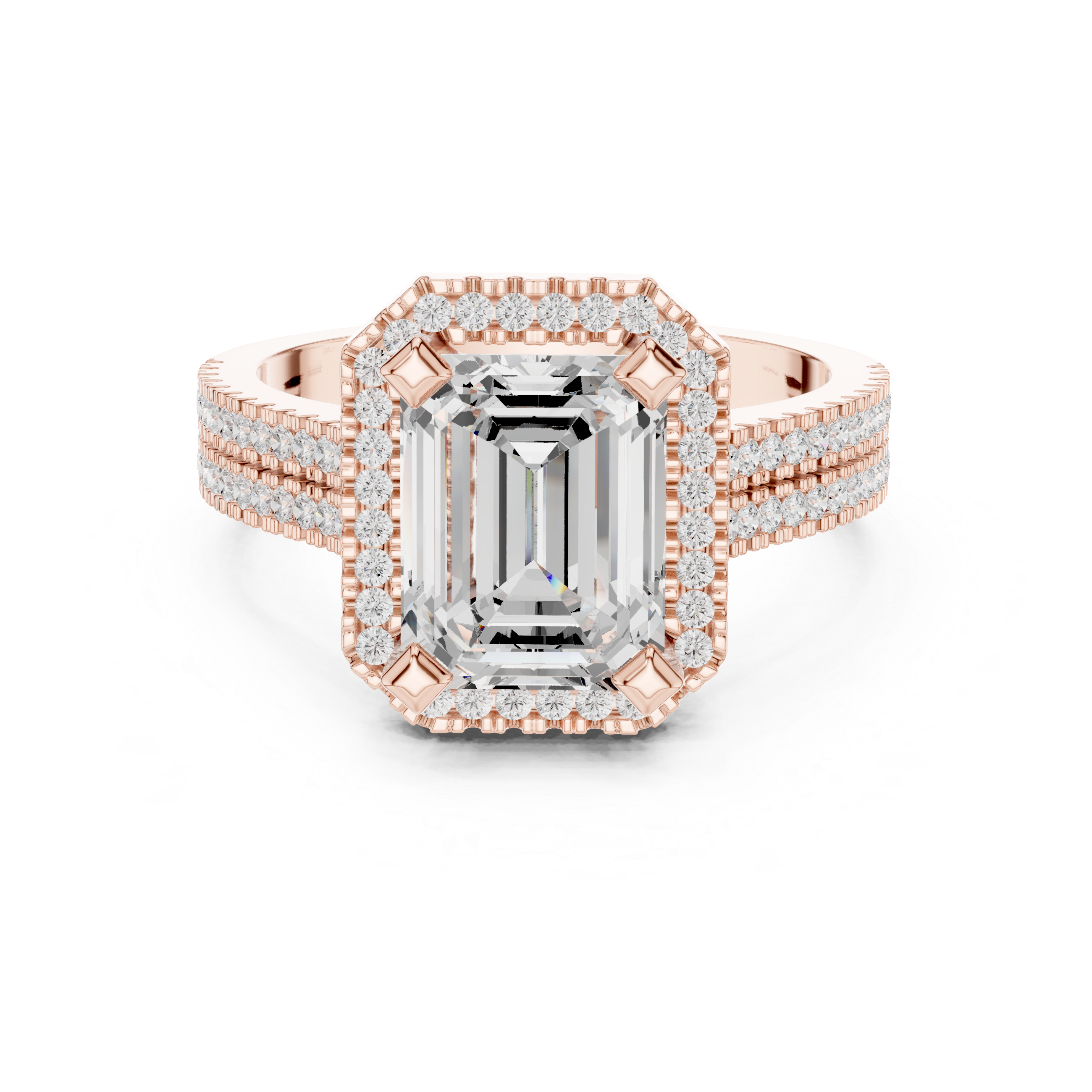 Golden Rod Lab Grown Diamond Ornate Scroll Ring