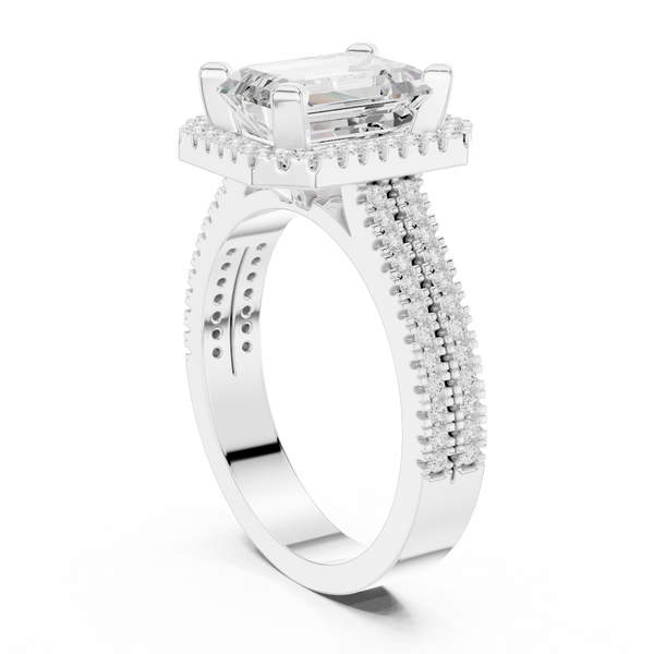 Golden Rod Lab Grown Diamond Ornate Scroll Ring