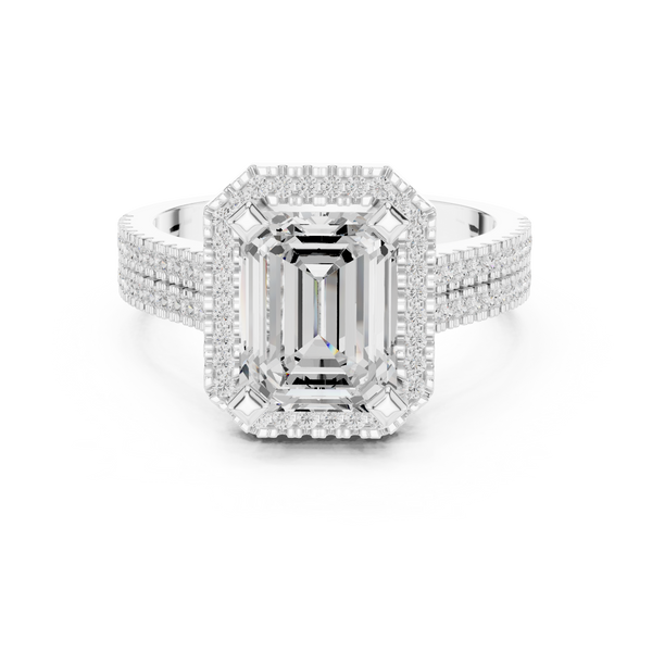 Golden Rod Lab Grown Diamond Ornate Scroll Ring