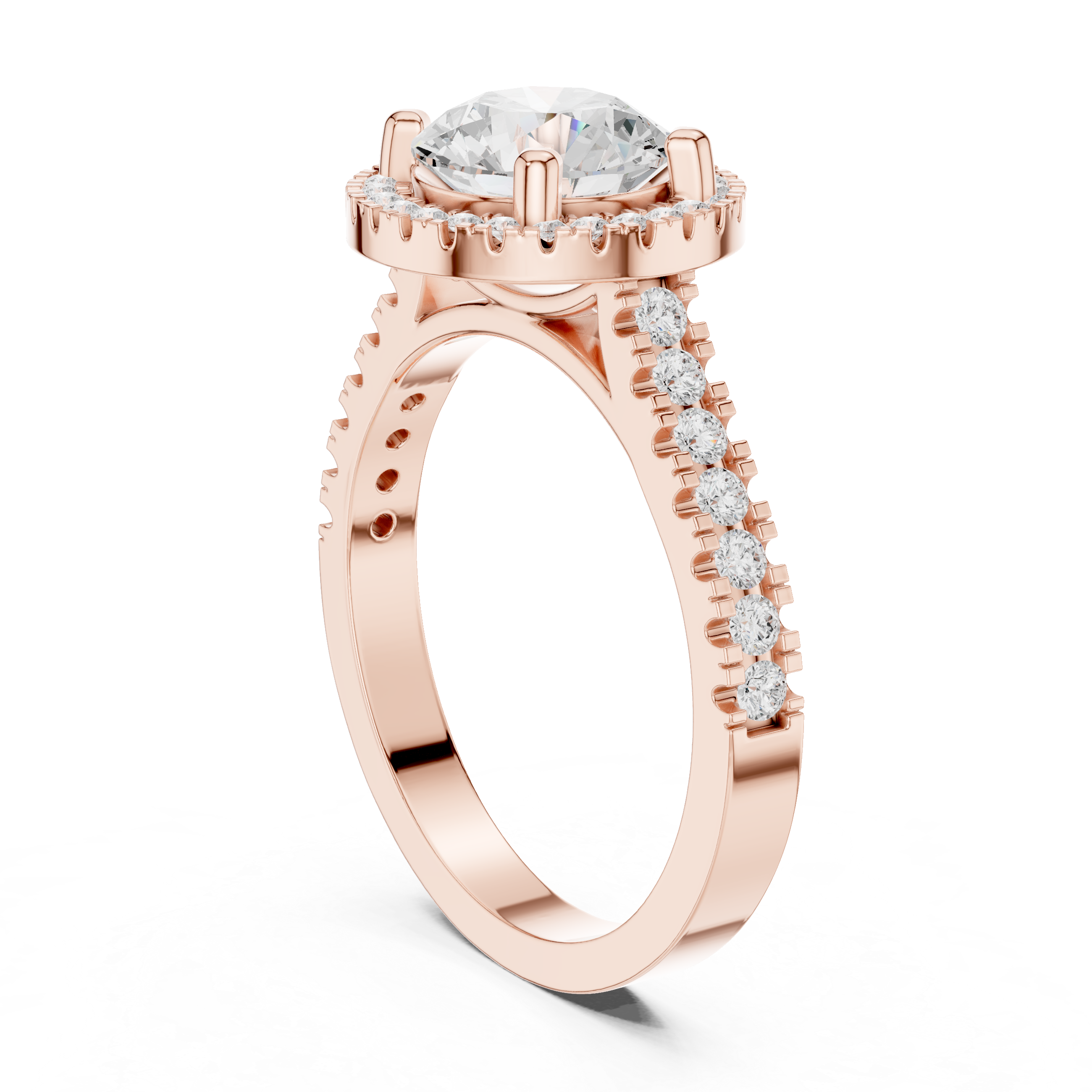 Pine Cone Lab Grown Diamond Channel Solitaire Ring