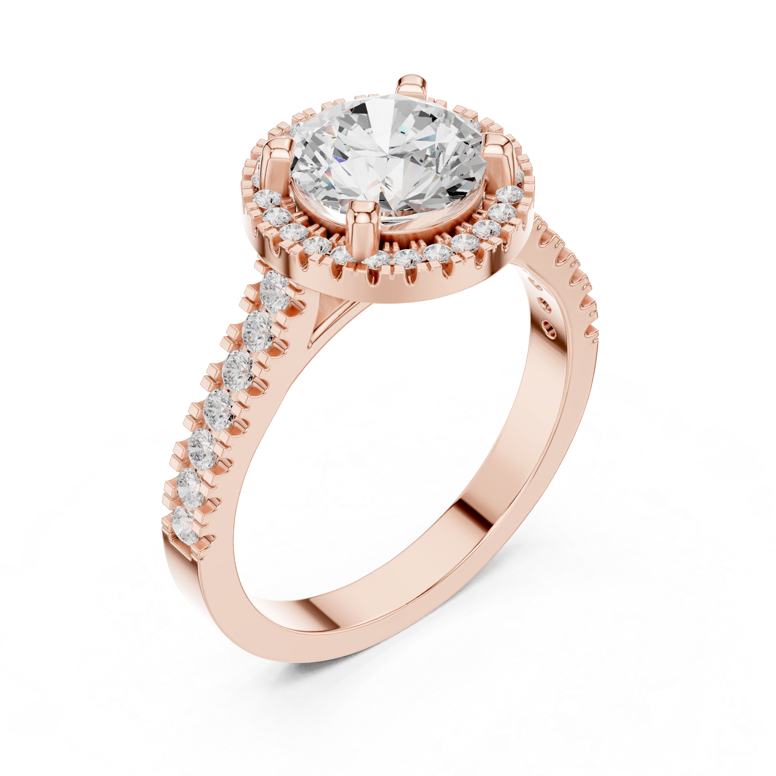 Pine Cone Lab Grown Diamond Channel Solitaire Ring