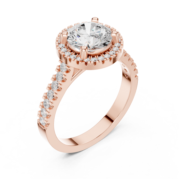 Pine Cone Lab Grown Diamond Channel Solitaire Ring