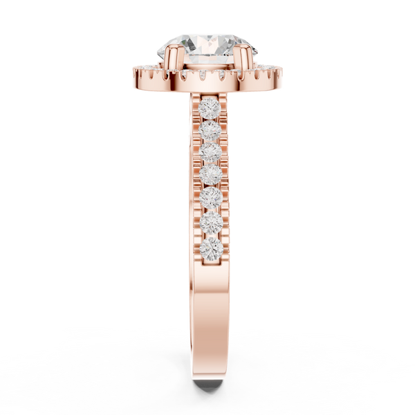 Pine Cone Lab Grown Diamond Channel Solitaire Ring
