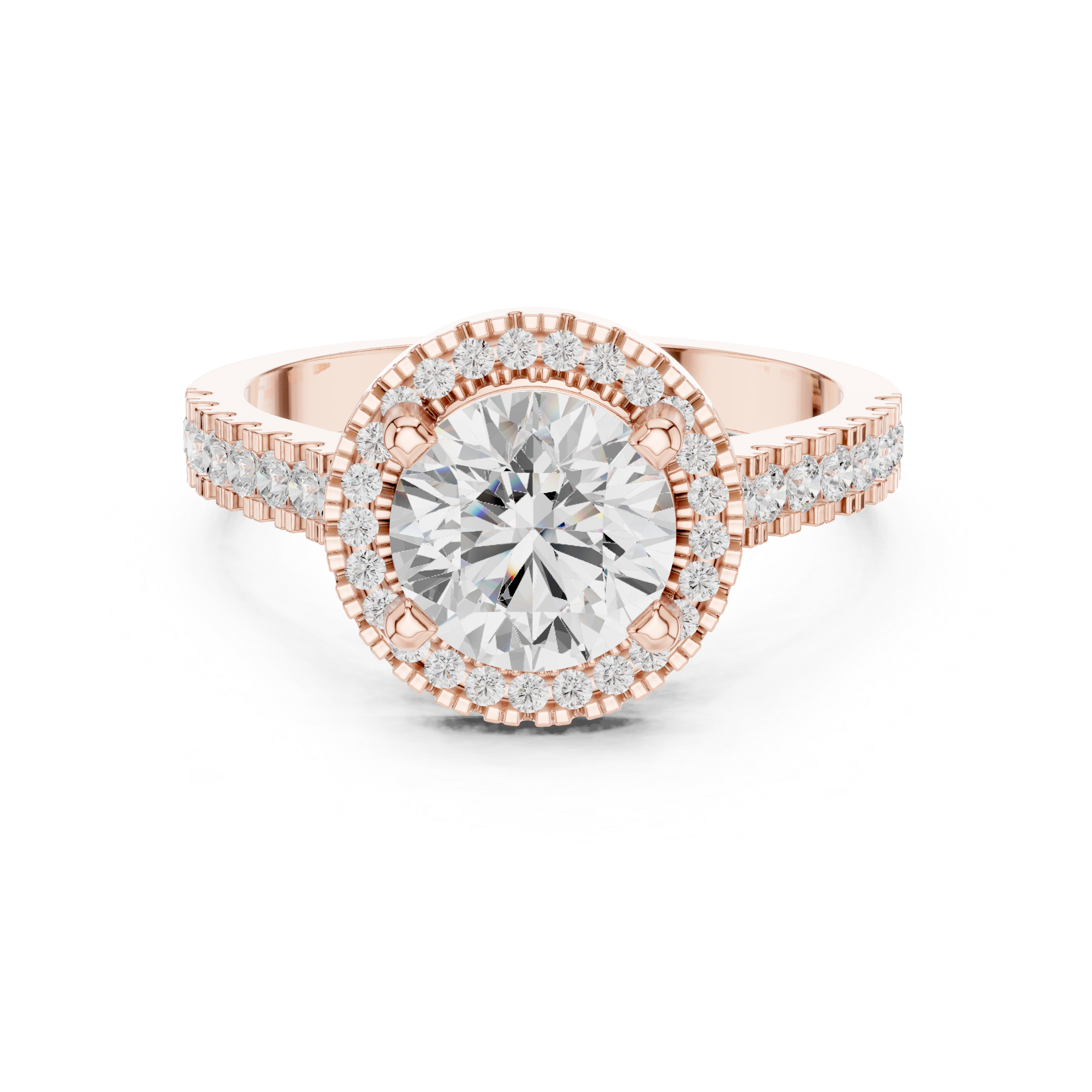 Pine Cone Lab Grown Diamond Channel Solitaire Ring