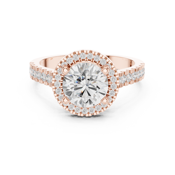 Pine Cone Lab Grown Diamond Channel Solitaire Ring