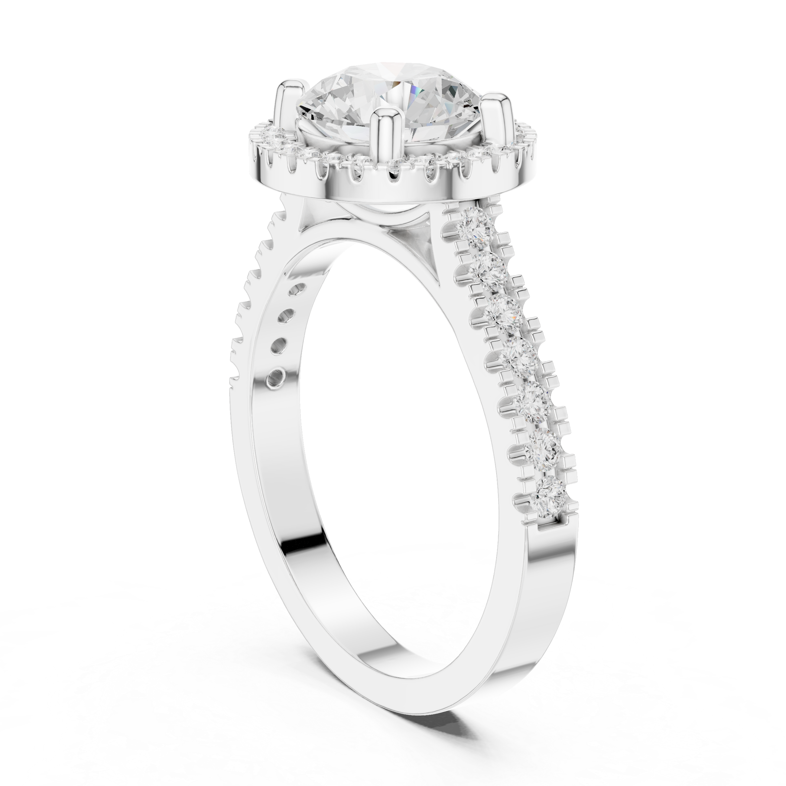 Pine Cone Lab Grown Diamond Channel Solitaire Ring