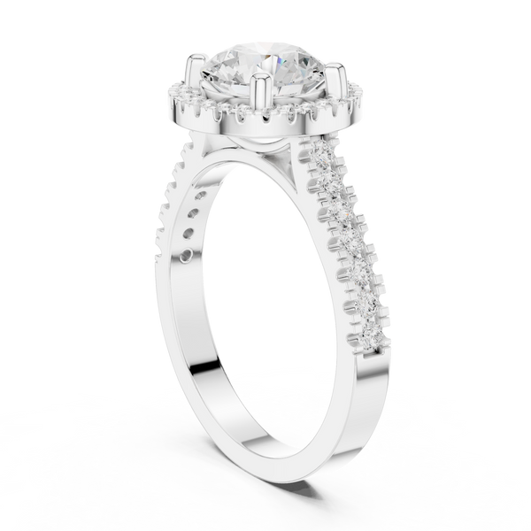 Pine Cone Lab Grown Diamond Channel Solitaire Ring