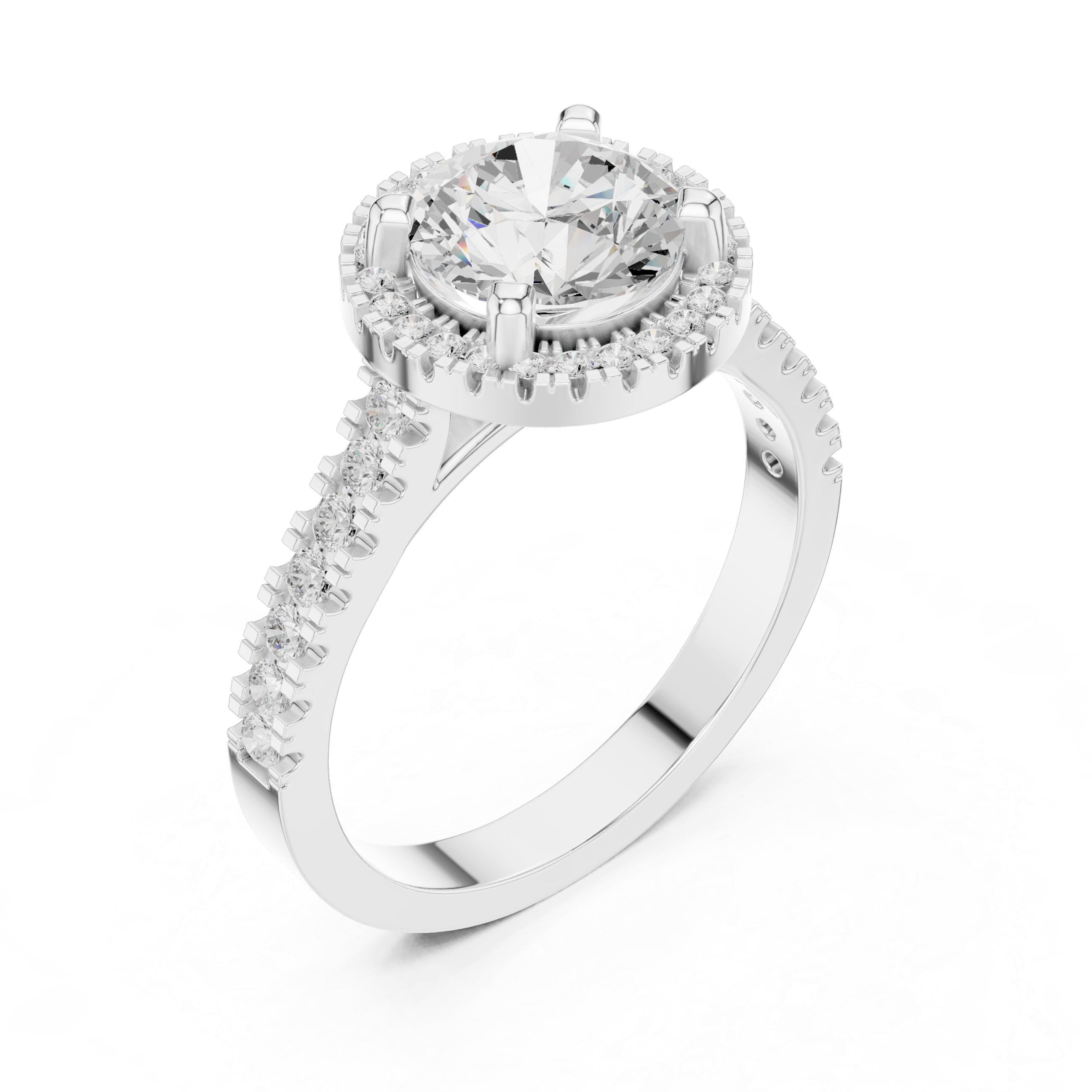 Pine Cone Lab Grown Diamond Channel Solitaire Ring