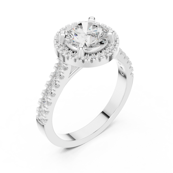 Pine Cone Lab Grown Diamond Channel Solitaire Ring
