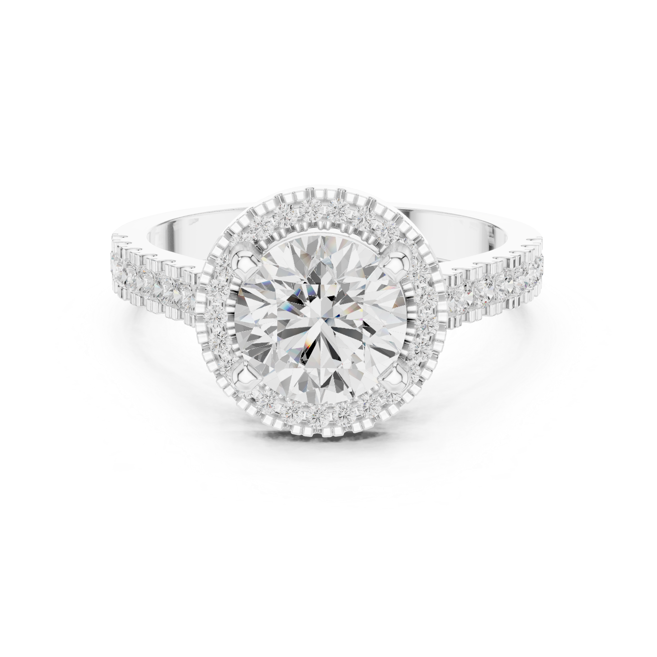 Pine Cone Lab Grown Diamond Channel Solitaire Ring