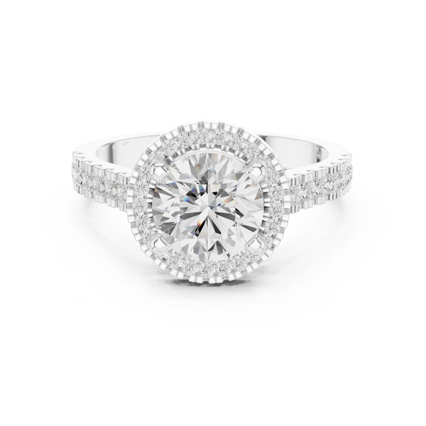 Pine Cone Lab Grown Diamond Channel Solitaire Ring