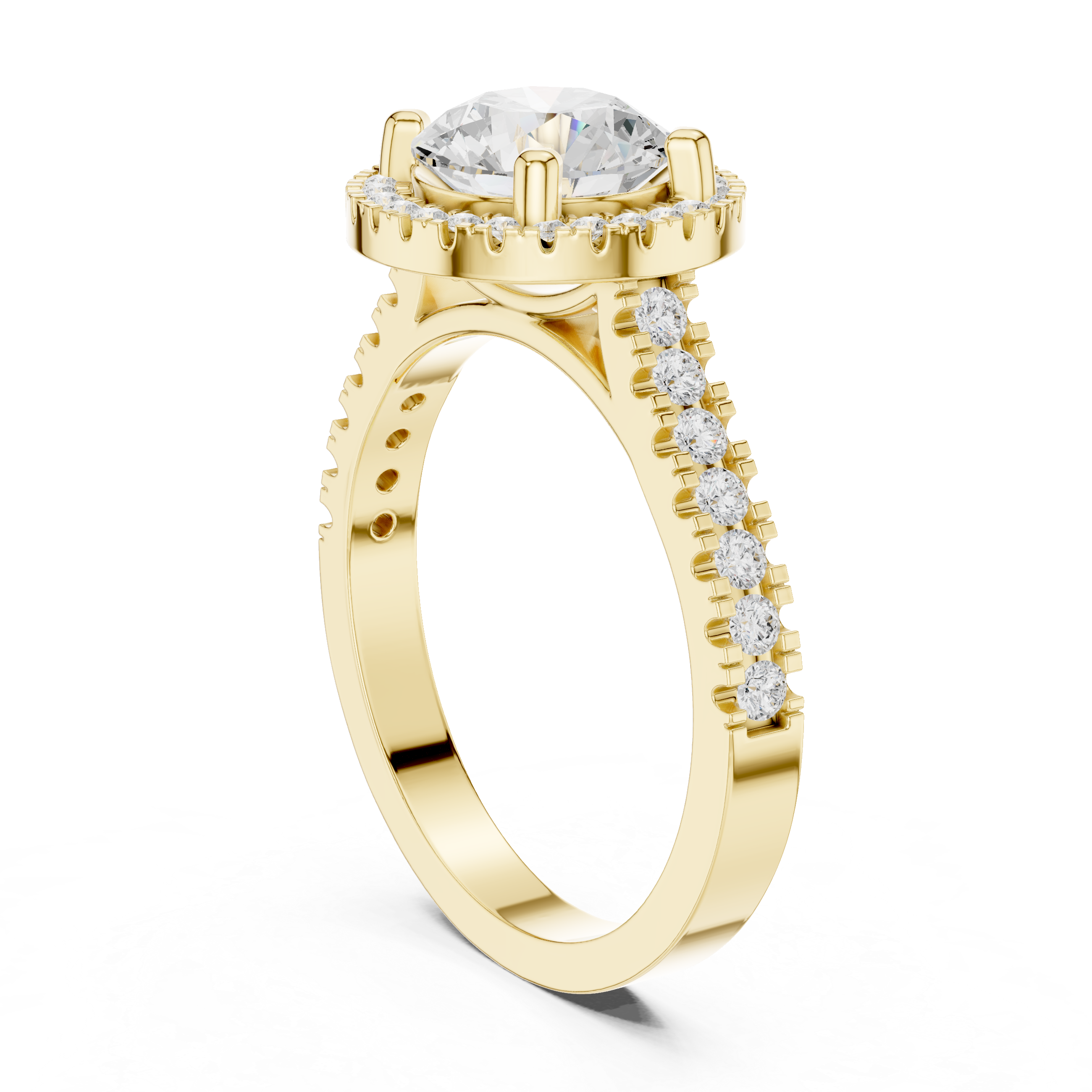 Pine Cone Lab Grown Diamond Channel Solitaire Ring