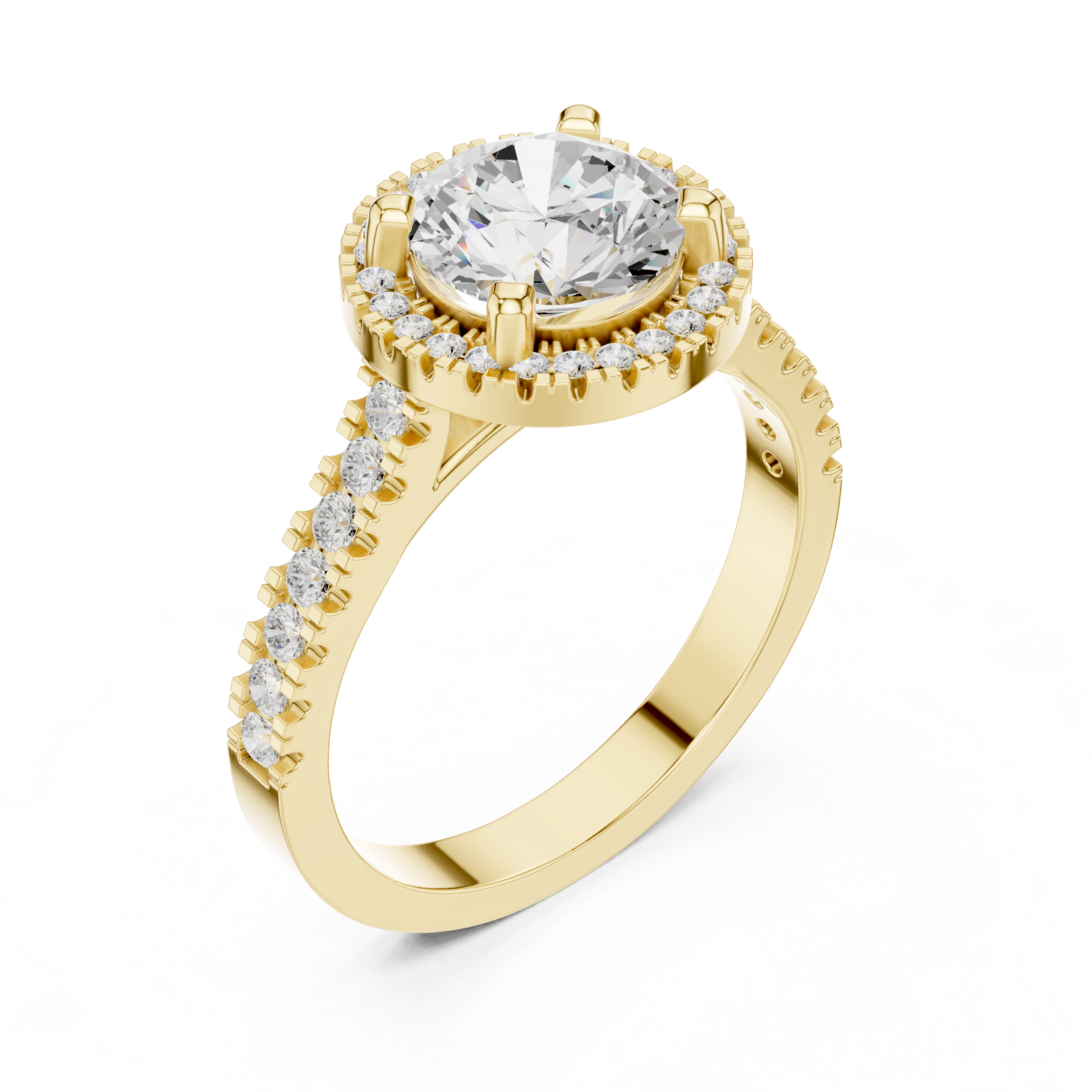 Pine Cone Lab Grown Diamond Channel Solitaire Ring