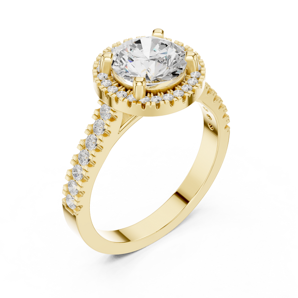 Pine Cone Lab Grown Diamond Channel Solitaire Ring