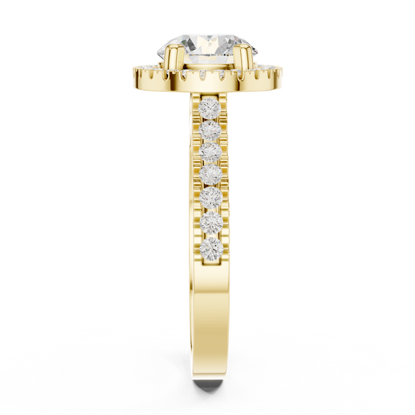 Pine Cone Lab Grown Diamond Channel Solitaire Ring