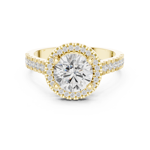 Pine Cone Lab Grown Diamond Channel Solitaire Ring