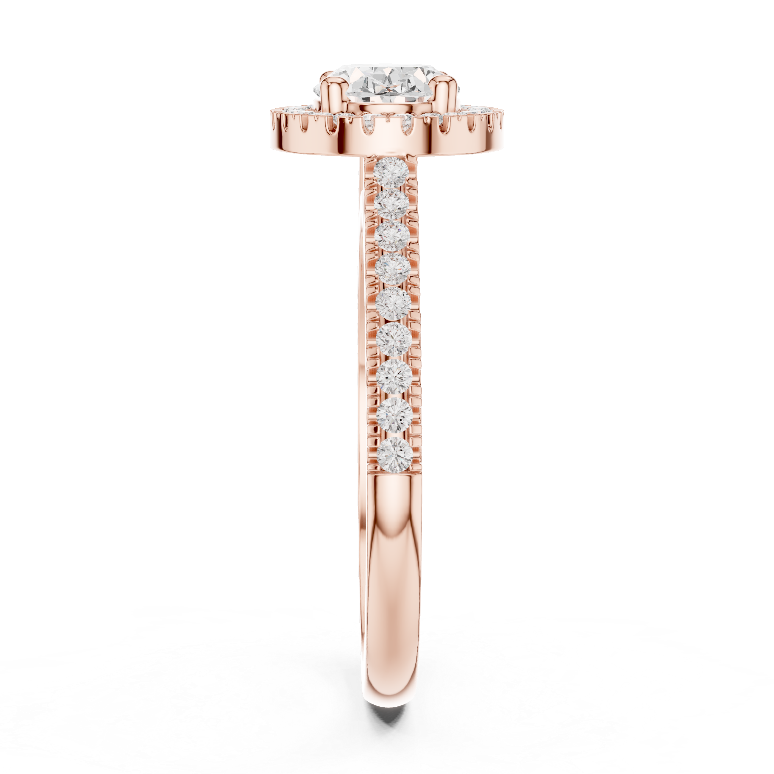 Marble Ridge Lab Grown Diamond Under rail Ring