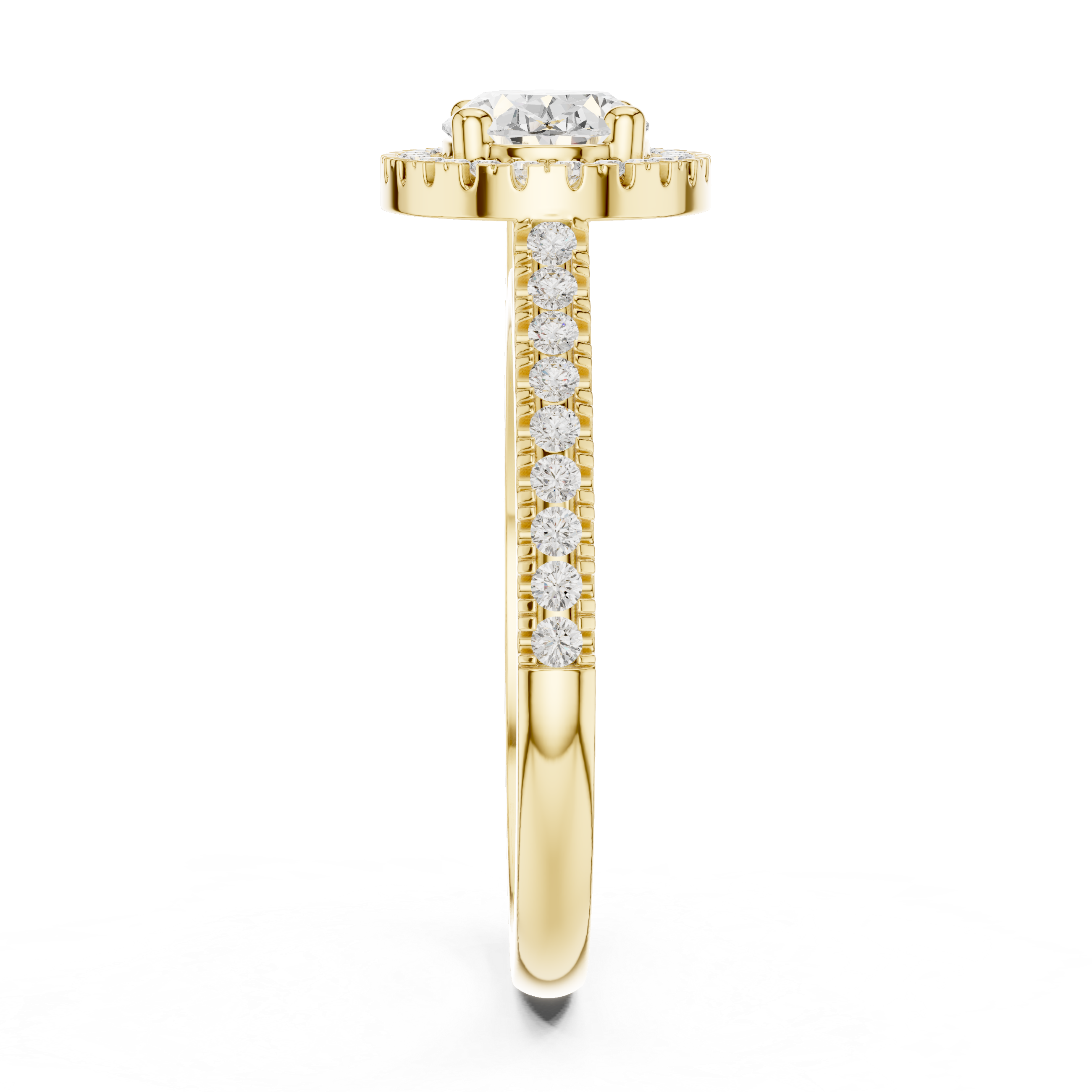 Marble Ridge Lab Grown Diamond Under rail Ring