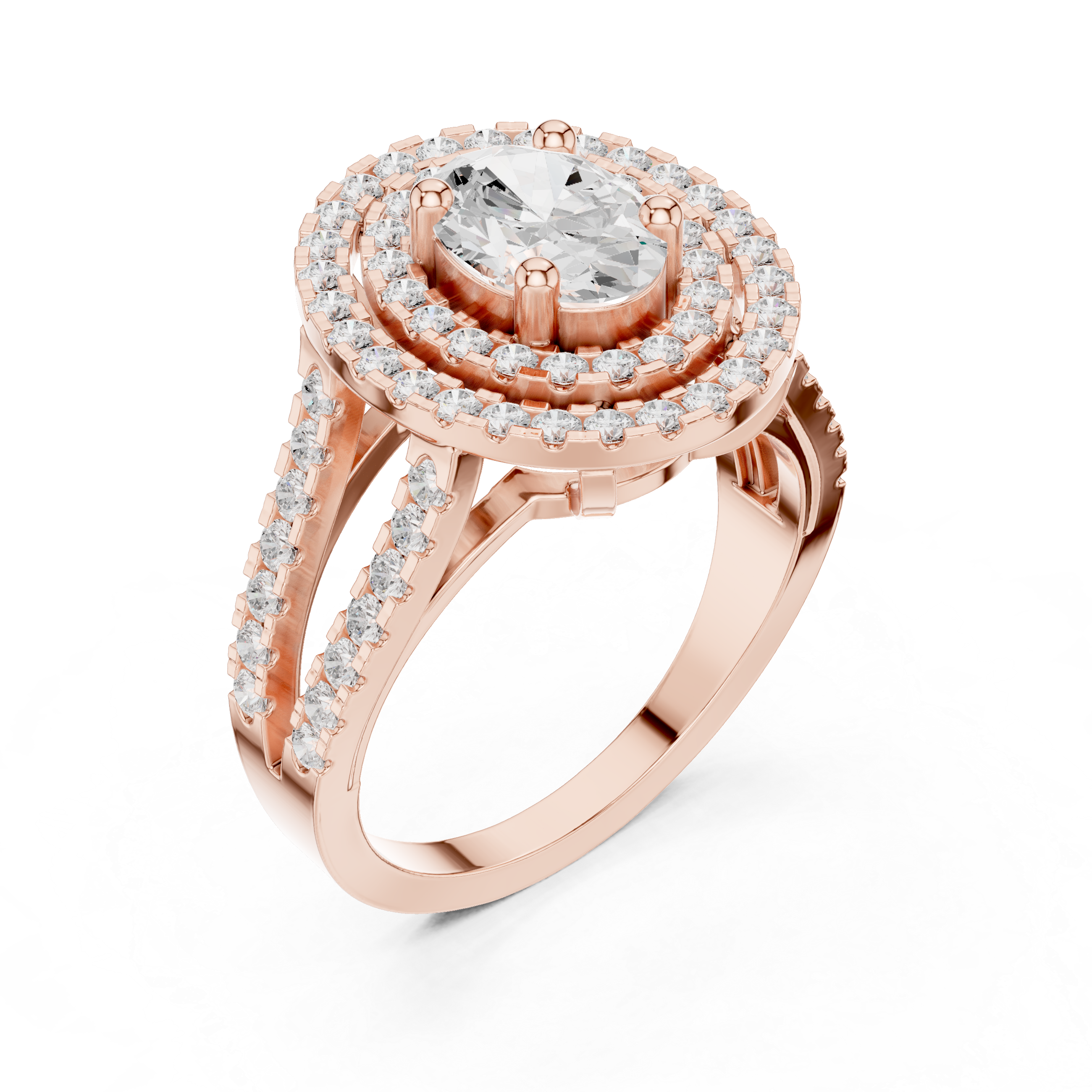 Morning Glory Lab Grown Diamond Cathedral Solitaire Ring