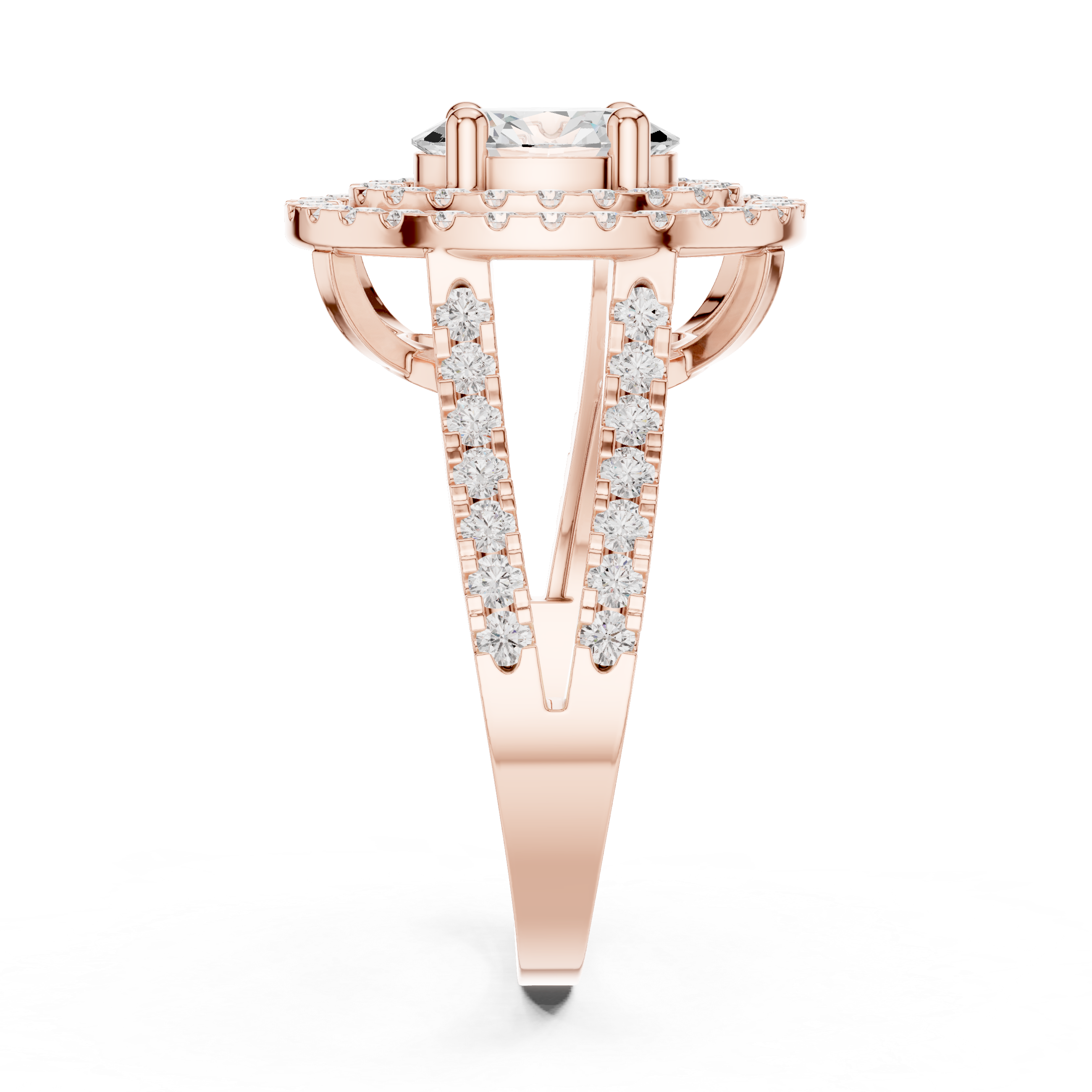Morning Glory Lab Grown Diamond Cathedral Solitaire Ring