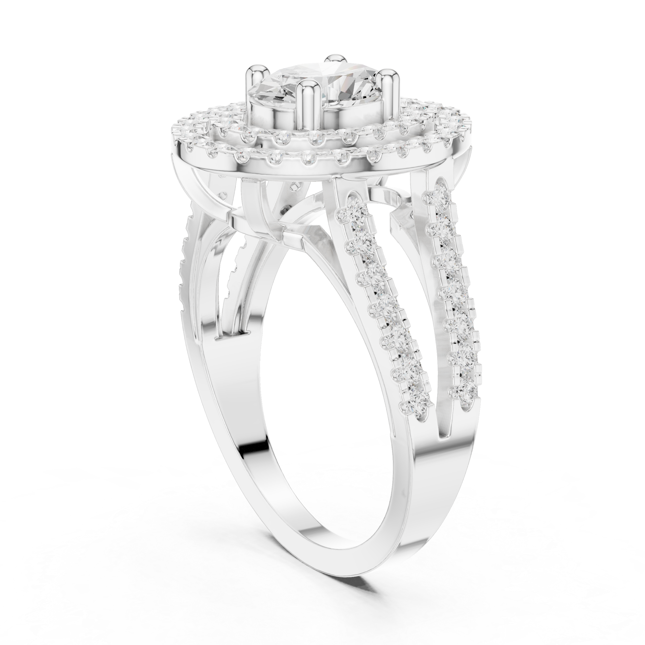 Morning Glory Lab Grown Diamond Cathedral Solitaire Ring