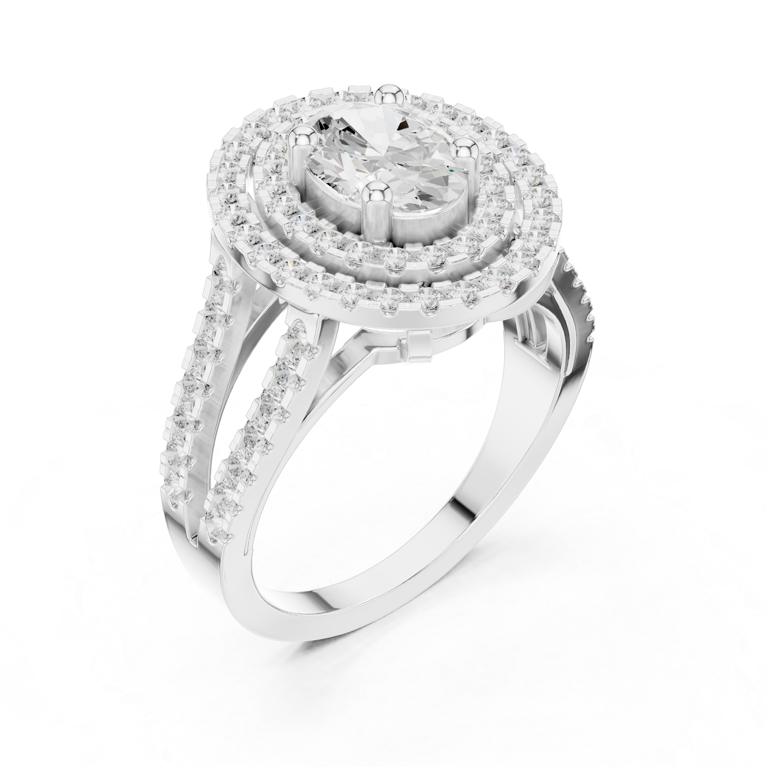 Morning Glory Lab Grown Diamond Cathedral Solitaire Ring