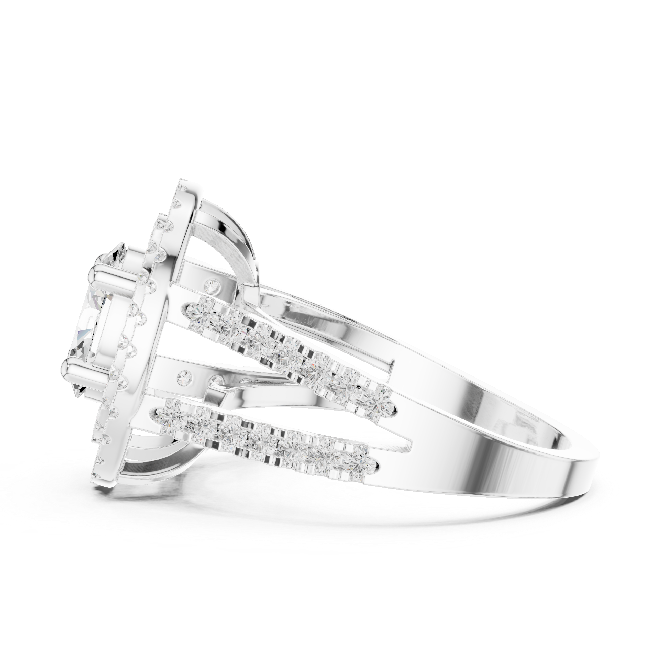 Morning Glory Lab Grown Diamond Cathedral Solitaire Ring