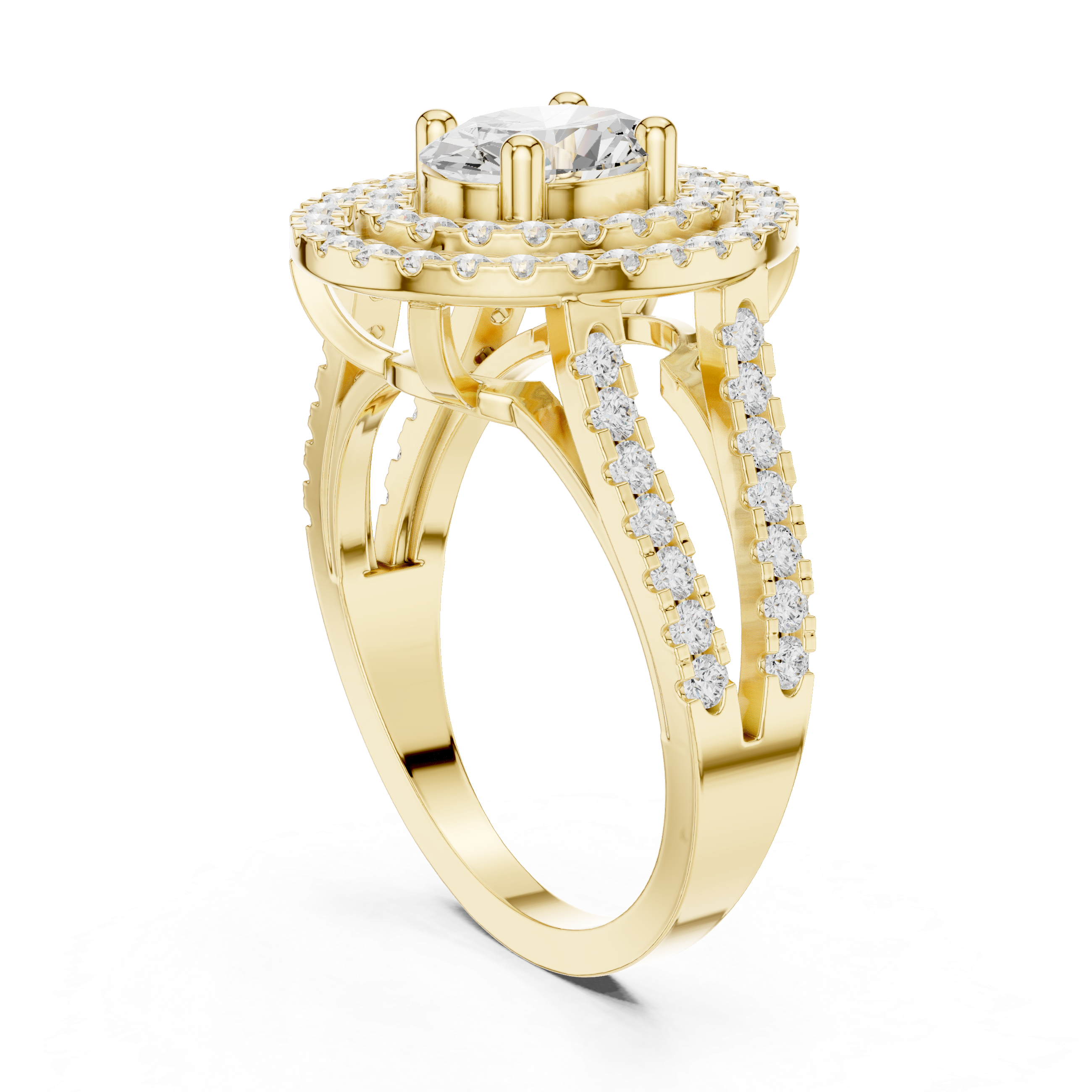 Morning Glory Lab Grown Diamond Cathedral Solitaire Ring